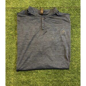 adidas polo mens 2XL blue blade collar lighweight breathable heathered golf RK